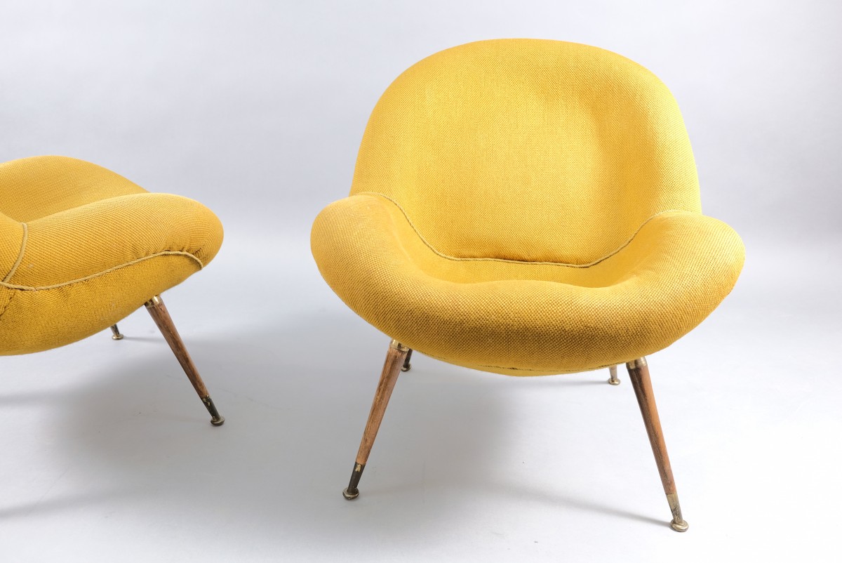 Mid-Century Lounge Chairs by Fritz Neth for Correcta, 1950s, Set of 2